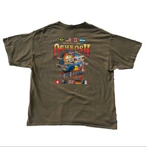 Vintage Flying Oshkosh Graphic Tee Size XXL